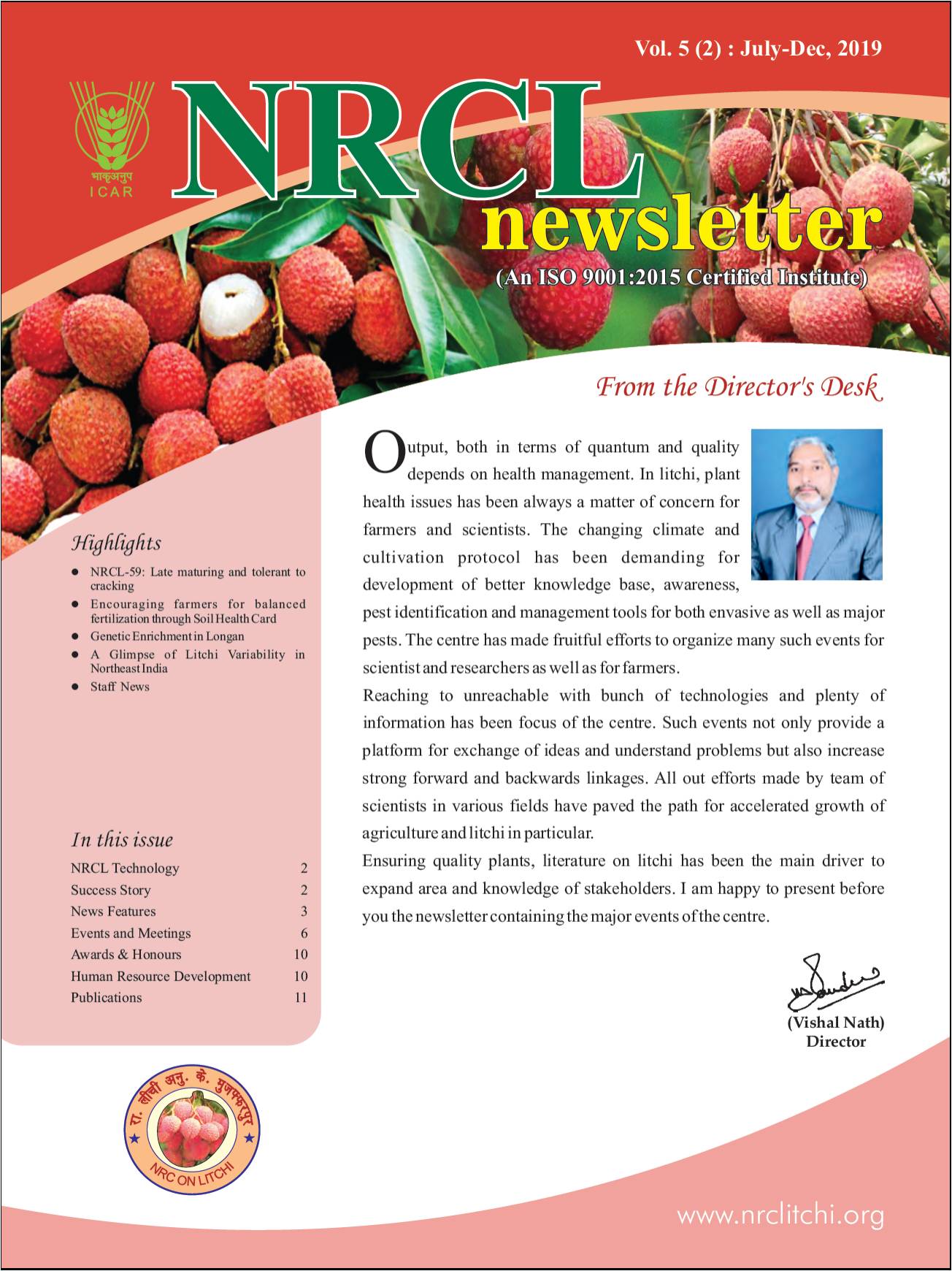Cover photo of NRCL - Newsletter Vol. 4 (2) July - Dec, 2018